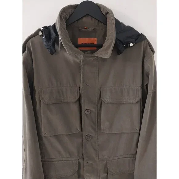 Mauro Ferrini Olive Green Faux Suede Utility Jacket Men's Sz XXL - Picture 3 of 16